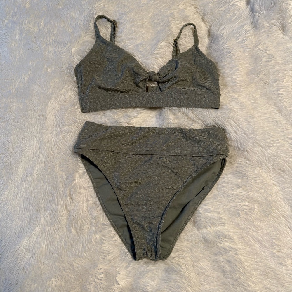 Sage Green Leopard Bikini set